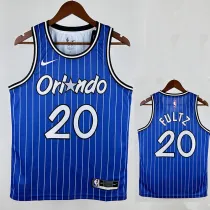 18/19 Magic Fultz #20 Retro Striped Blue Top Quality Hot Pressing NBA Jersey 复古 条纹蓝色