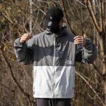 2025 New THE NORTH FACE Men Grey  Hooded Windbreaker男灰