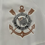 2024 Corinthians white  one sided hooded  Windbreaker （单面带帽风衣）