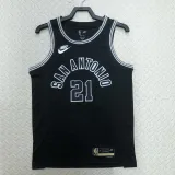 22/23 SA Spurs DUNCAN #21 Black Top Quality Hot Pressing NBA Jersey (Retro Logo)