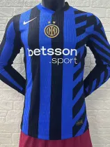 24/25 INT Home Player Version  Long Sleeve  Soccer Jersey