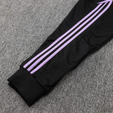 24/25 Germany Black Hooded  Half Pull Tracksuit(Add Fluff)  (半拉链、加绒F600)