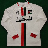 24/25 Palestine White Arabic Version Long Sleeve Fans Soccer Jersey