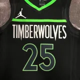 22/23 TIMBERWOLVES ROSE #25 Black Top Quality Hot Pressing NBA Jersey (Trapeze Edition)