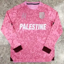 24/25 Palestino Deportivo Pink Special Edition  Long Sleeve Fans Soccer Jersey(英文版）