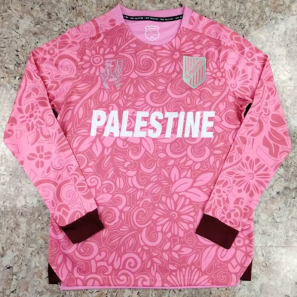24/25 Palestino Deportivo Pink Special Edition  Long Sleeve Fans Soccer Jersey(英文版）