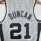 20/21 Sa Spurs DUNCAN #21 Grey Flying Man Edition Top Quality Hot Pressing NBA Jersey（飞人）