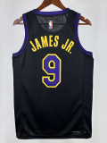 22/23 LAKERS BROWNIES # 9 Black City EditionTop Quality Hot Pressing NBA Jersey(城市黑、圆领)