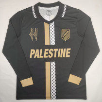 24/25 Palestino Deportivo Black English Edition  Long Sleeve Fans Soccer Jersey英文