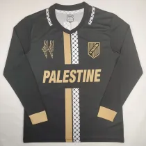 24/25 Palestino Deportivo Black English Edition  Long Sleeve Fans Soccer Jersey英文