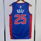 22/23 Pistons ROSE #25 Blue Top Quality Hot Pressing NBA Jersey(V领)