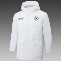 24/25  Napoli White Hooded Cotton Coat