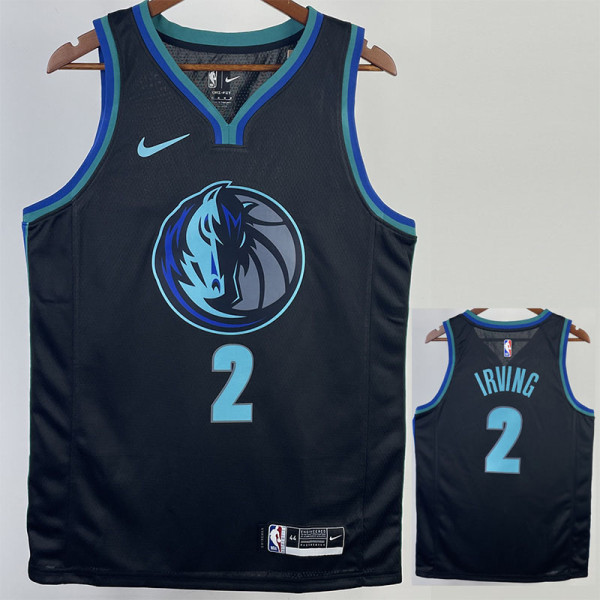 22/23 Dallas Mavericks IRVING #2 Blue Black Top Quality Hot Pressing NBA Jersey