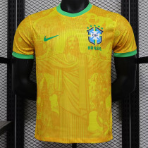 25/26 Brazil Christ statue Yellow  Player Version Soccer Jersey