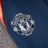 24/25 Man Utd Orange  Half Pull Tracksuit  (橙色、半拉链)