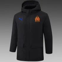 24/25 Marseille Black Hooded Cotton Coat G248橙色队标
