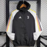 24/25 JUV Black & White Hooded Windbreaker(白袖）
