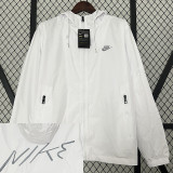 2024 New NK White Windbreaker(背上带黑字、连帽）