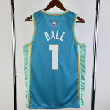 23/24 Hornets BALL #1 Blue City Edition Top Quality Hot Pressing NBA Jersey