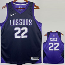 2017/18 SUNS AYTON #22 Royal Blue City Edition Top Quality Hot Pressing NBA Jersey