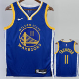 22/23 WARRIORS THOMPSON #11 Blue Top Quality Hot Pressing NBA Jersey (V领)