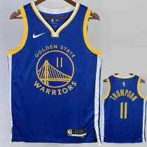 22/23 WARRIORS THOMPSON #11 Blue Top Quality Hot Pressing NBA Jersey (V领)