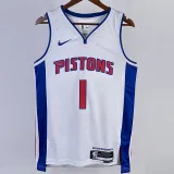 22/23 Pistons IVERSON #1 White Top Quality Hot Pressing NBA Jersey