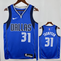 22/23 Dallas Mavericks THOMPSON #31 Blue Away Top Quality Hot Pressing  NBA Jersey客场（V领）