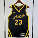 23/24 WARRIORS GREEN #23 Black City Edition Top Quality Hot Pressing NBA Jersey (V领)