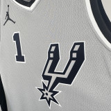 20/21 Sa Spurs WENBAN YAMA #1 Grey Flying Man Edition Top Quality Hot Pressing NBA Jersey(飞人）