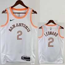 23/24 Sa Spurs LEONARD #2 White City Edition Top Quality Hot Pressing NBA Jersey