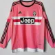 2015/2016 JUV Away Pink Retro Long Sleeve Soccer Jersey (长袖)