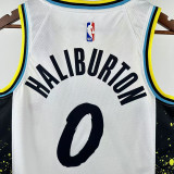 24/25 Indiana Pacers HALIBURTON #0 City Editiao Top Quality Hot Pressing NBA Jersey