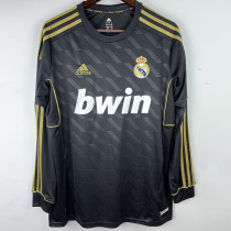 2011/2012 RMA Away Black Long Sleeve Retro Soccer Jersey (长袖) (钢印)