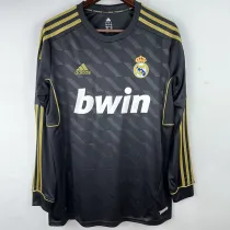 2011/2012 RMA Away Black Long Sleeve Retro Soccer Jersey (长袖) (钢印)
