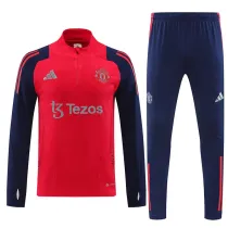 24/25 Man Utd Red Player version Half Pull Tracksuit  (球员版、半拉链)