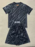 24/25 BAR Black Goalkeeper  Kids Soccer Jersey(大胸花）