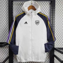 24/25 ARS White & Royal Blue Hooded Windbreaker
