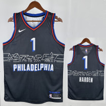 20/21 76ERS HARDEN  # 1 Royal Blue (City Edition) Top Quality Hot Pressing NBA Jersey城市版