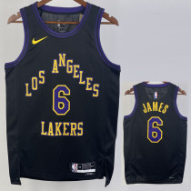 23/24 LAKERS JAMES #6 Black City Edition Top Quality Hot Pressing NBA Jersey