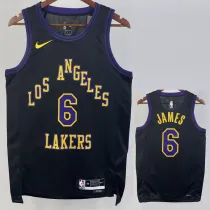 23/24 LAKERS JAMES #6 Black City Edition Top Quality Hot Pressing NBA Jersey