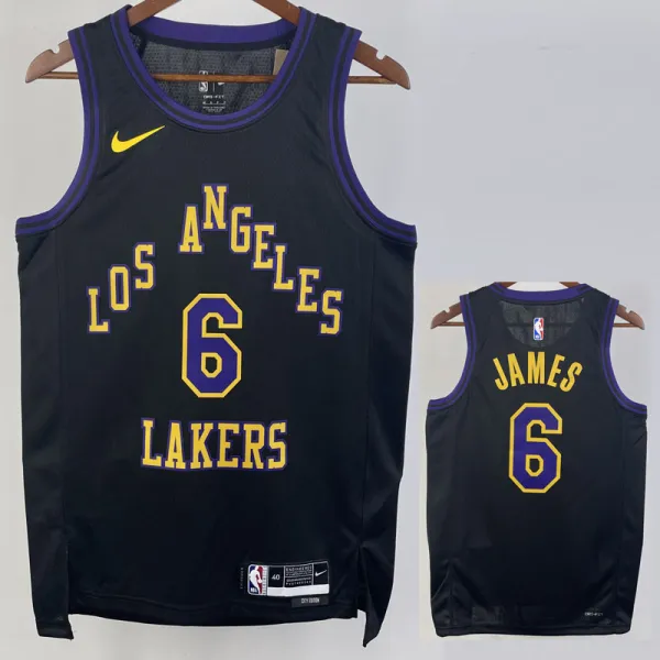 23/24 LAKERS JAMES #6 Black City Edition Top Quality Hot Pressing NBA Jersey