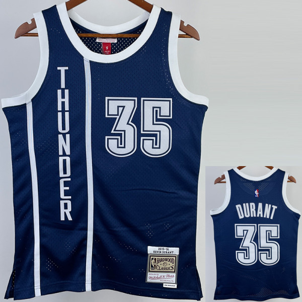2015/2016 OKC DURANT #35 Royal Blue Retro Top Quality Hot Pressing NBA Jersey
