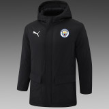24/25 Man City Black Hooded Cotton Coat G243白色彪马标