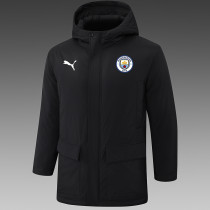 24/25 Man City Black Hooded Cotton Coat G243白色彪马标