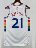 24/25 76ERS EMBIID  # 21 City Edition Top Quality Hot Pressing Retro NBA Jersey