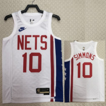 22/23 Nets SIMMONS #10 White Top Quality Hot Pressing NBA Jersey (Retro Logo)