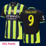 24/25 Man City Away Player Version Soccer Jersey(Sky Blue Long pants)