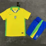 25/26 Brazil Home Kids  Soccer Jersey