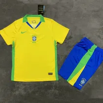 25/26 Brazil Home Kids  Soccer Jersey